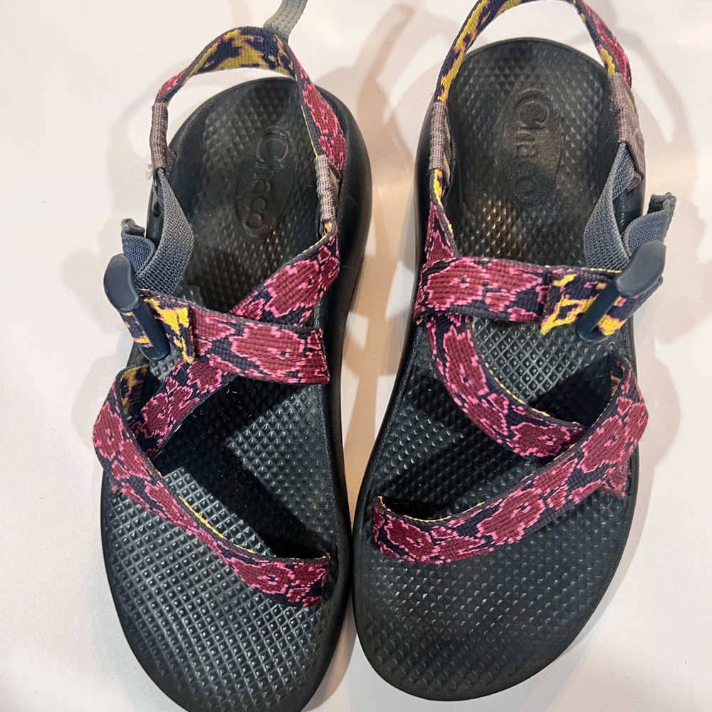 Chaco Women's Sandals - Black and Purple Pattern
